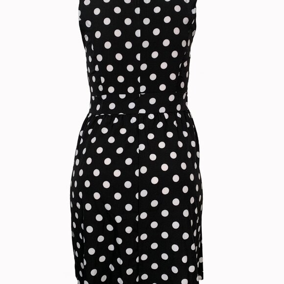 Elegant Plus Size Midi Dress with Bow Tie and Slight Stretch - Picture 4 of 6